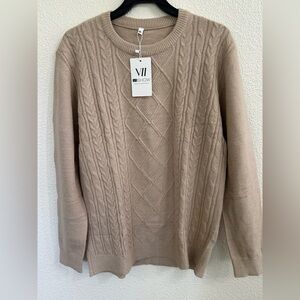 Men's Crewneck Sweater - Tan size xl